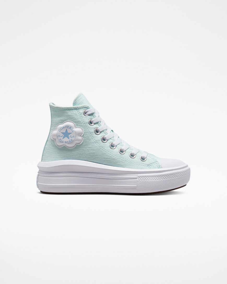 Sapatos Plataforma Converse Chuck Taylor All Star Move Cloud Patch Cano Alto Menina Azuis | PT F085031